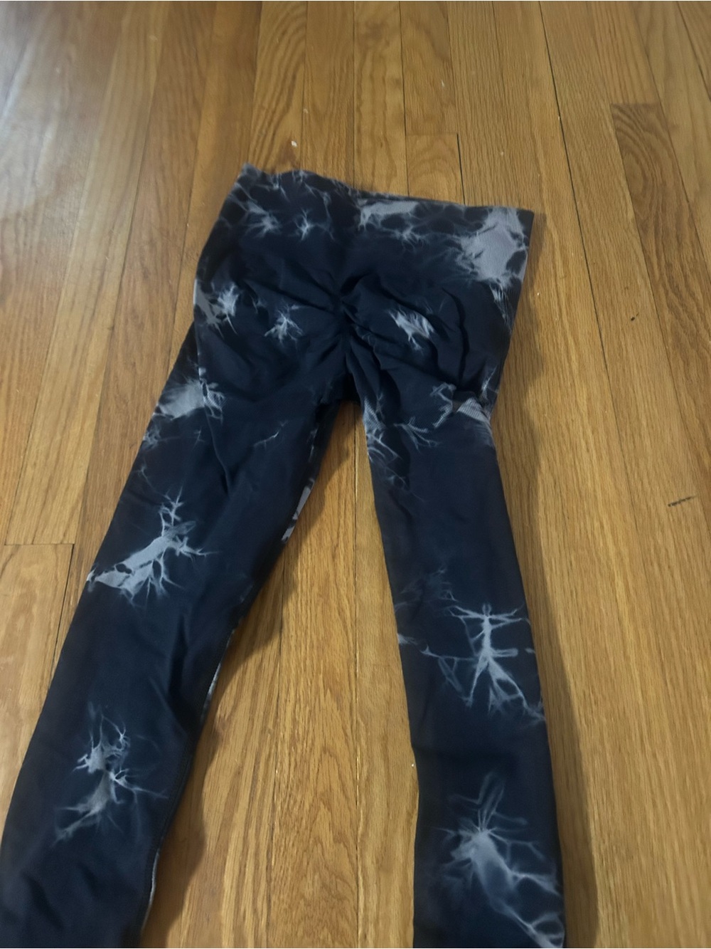 Women's Black Tie-Dye High-Waist Leggings